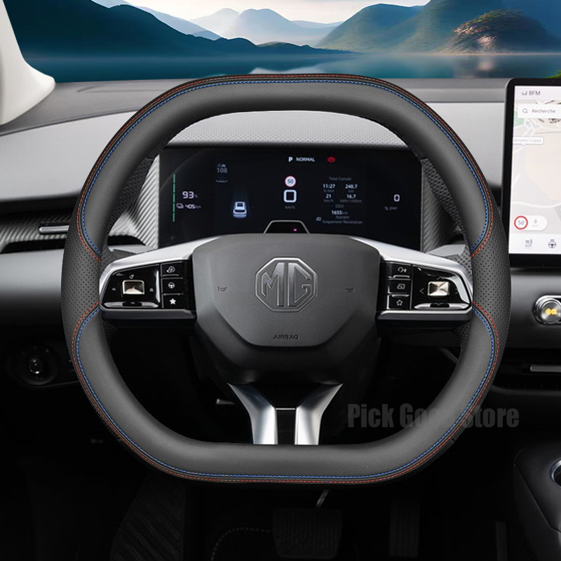 Car Steering Wheel Cover Anti Slip Breathable - 나파 가죽 자동차 스티어링 휠 커버