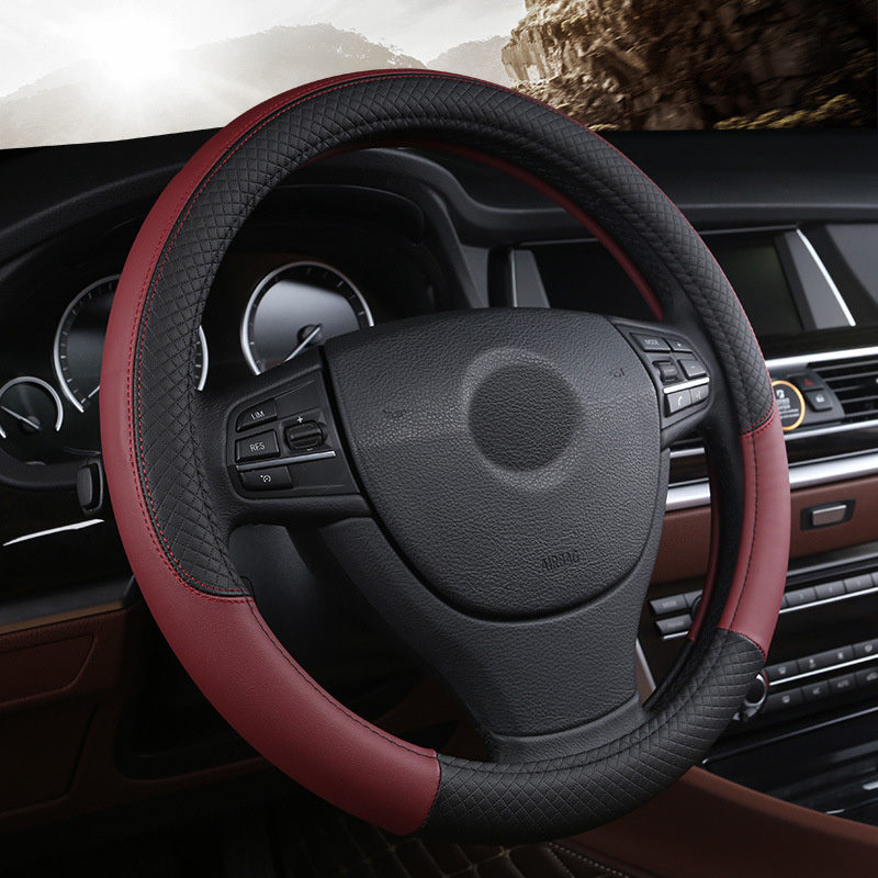 Car Steering Wheel Cover Anti Slip Breathable - 가죽 자동차 핸들 커버 37CM-38CM 자동차