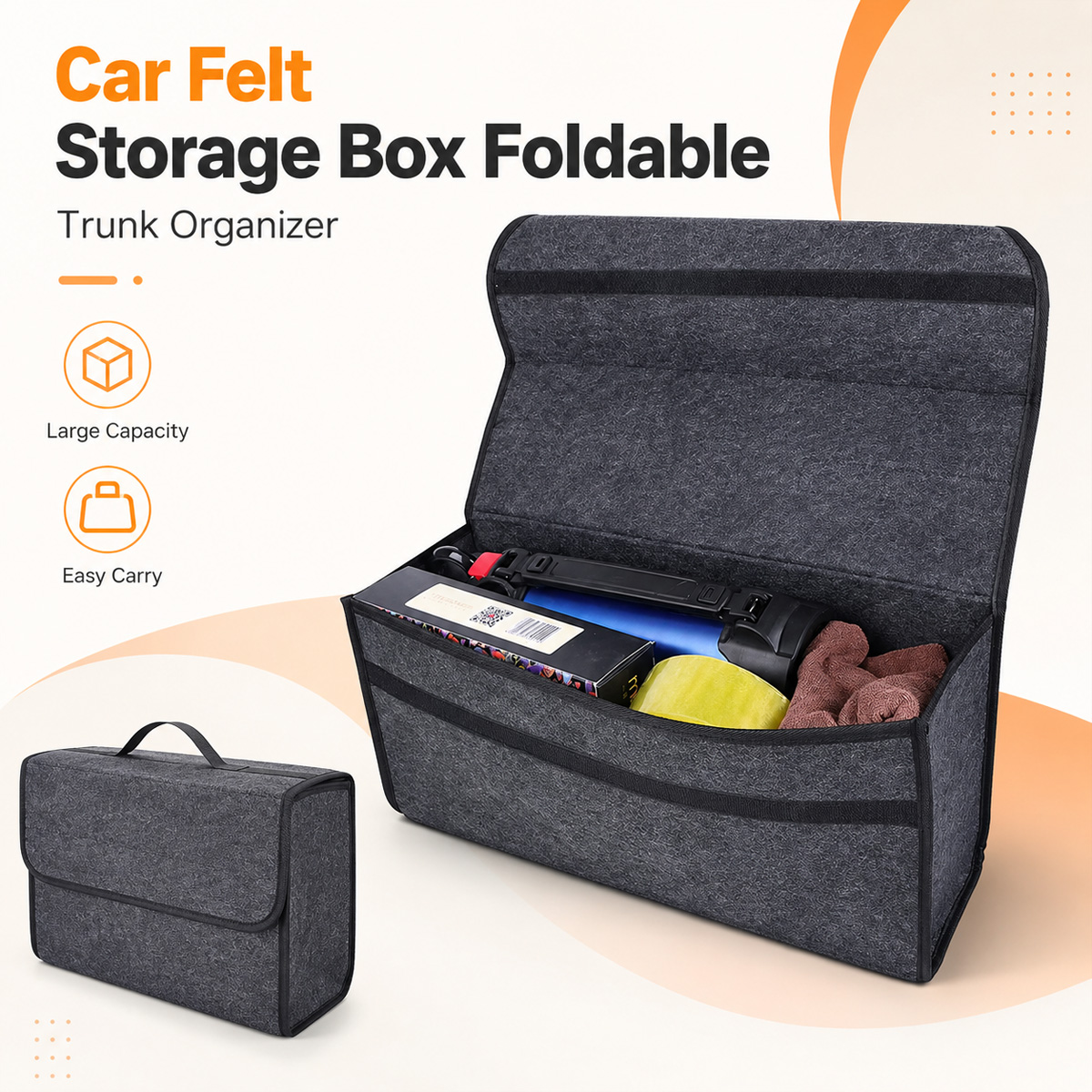 Car Trunk Organizer Foldable Storage Box - YONGRUN 접이식 펠트 자동차 보관함 자동차