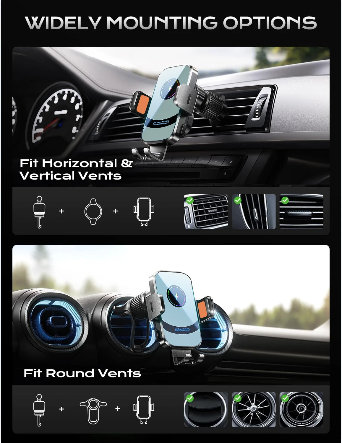 UYUXIO 무선 차량용 충전기 iPhone 16 15 - Magnetic Phone Holder For Car Vent 리뷰 및 가격