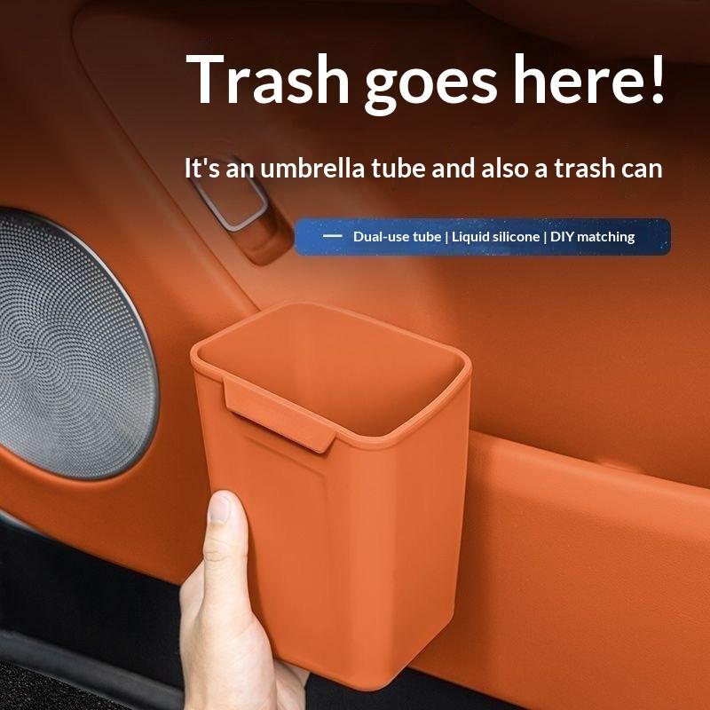 새로운 실리콘 소재의 차량용 도어 컵 홀더 겸 수납함, - Waterproof Car Trash Can With Lid 리뷰 및 가격