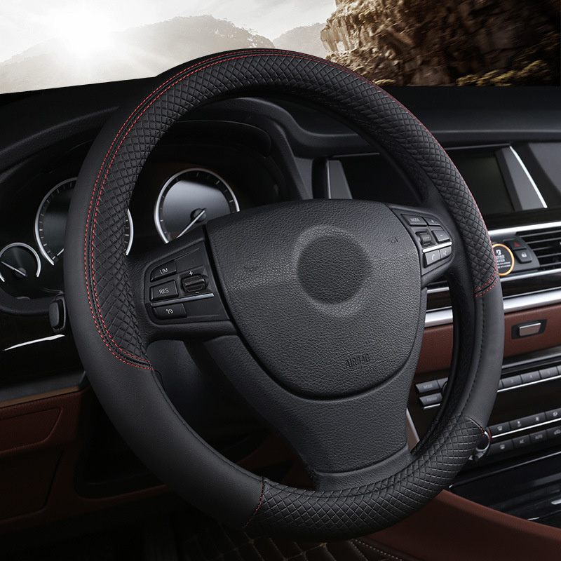 가죽 자동차 핸들 커버 37CM-38CM 자동차 스타일 - Car Steering Wheel Cover Anti Slip Breathable 리뷰 및 가격
