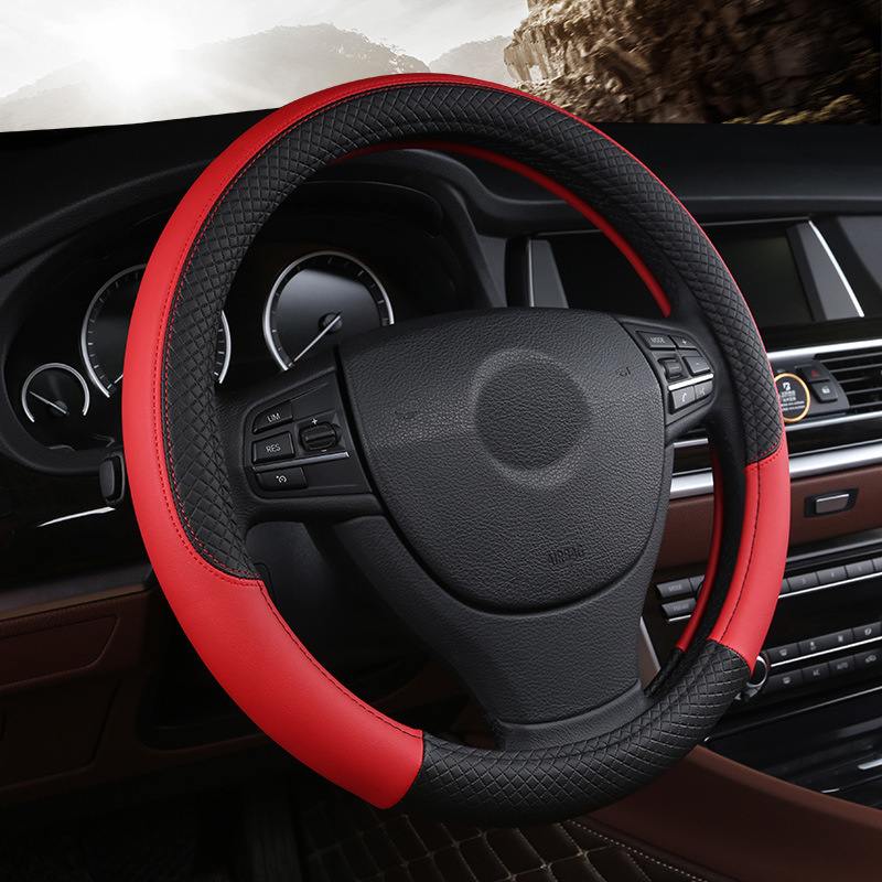 가죽 자동차 핸들 커버 37CM-38CM 자동차 스타일 - Car Steering Wheel Cover Anti Slip Breathable 리뷰 및 가격