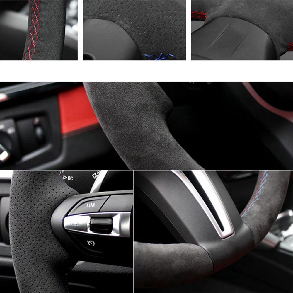 맞춤형 자동차 핸들 커버 액세서리 손바느질 스웨이드 가 - Car Steering Wheel Cover Anti Slip Breathable 리뷰 및 가격